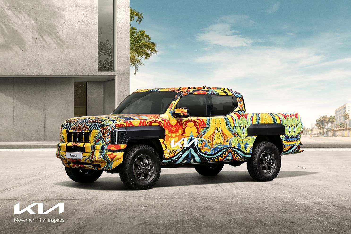 Kia Unveils Artistic Camouflage for its First Pickup, the Tasman