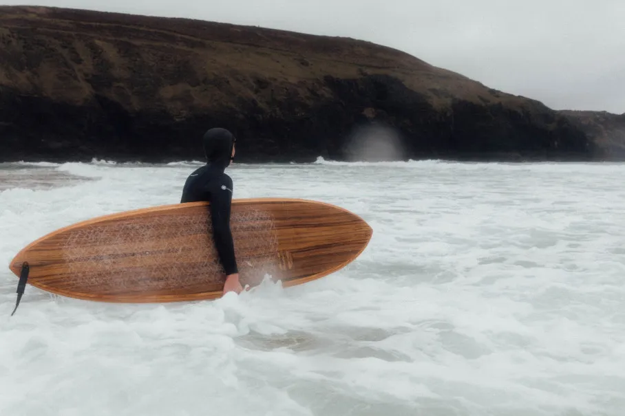 Bentley Unveils Bespoke Koa Surfboard with Marnie Rays & Otter Surfboards